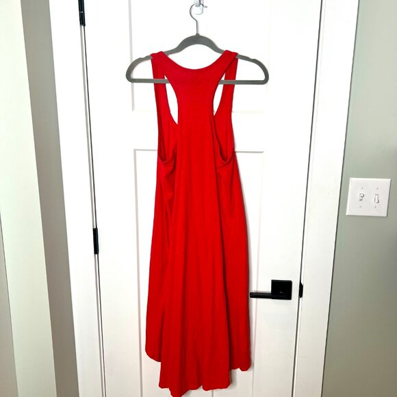 J. Crew Red Cotton Swingy Tank Dress Beach Hi Low Hem Vacation Lagenlook Small - Picture 5 of 5